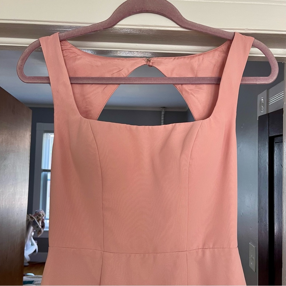 Azazie Flori Square Neck Sheath Dress in Rosette - Picture 3 of 5